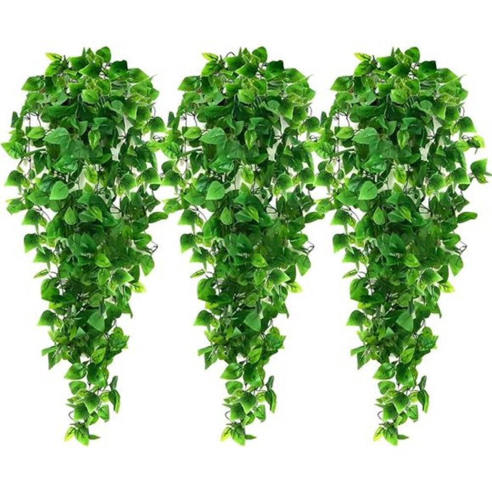 Ageomet 3pcs Artificial Hanging Plants, 3.6ft Fake Ivy Vine for Wall House Room